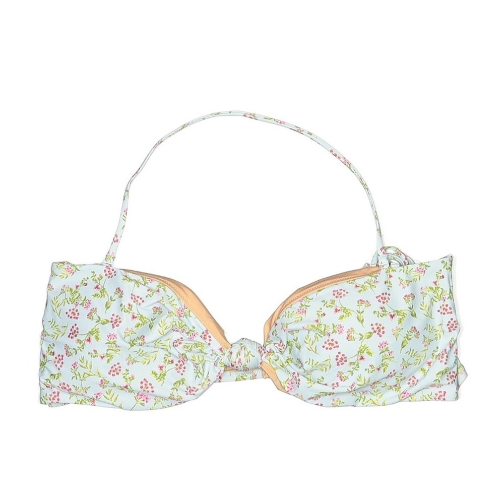 NWT J. Crew Knot Bandeau Bikini Top in Cloud Meadow Floral Print